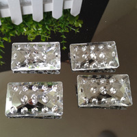 Vente d'usine 30*50 Perles en cristal blanches en forme de goutte de pluie, formes géométriques, longues bandes, accessoires pour lampes, pendentifs, perles en vrac