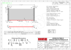Câble plat personnalisé à 6, 8, 10, 12, 14, 18, 20, 30, 40, 50, 60, 64 broches, pas de 0,635 mm, connecteur FC IDC 1,27 mm - Product Image 5
