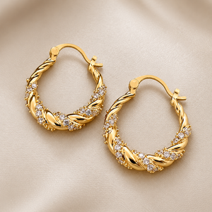 Orecchini a Cerchio Intrecciati per Donne, Stile Francese, Accessori per Orecchie da Indossare Quotidianamente - Product Image 4
