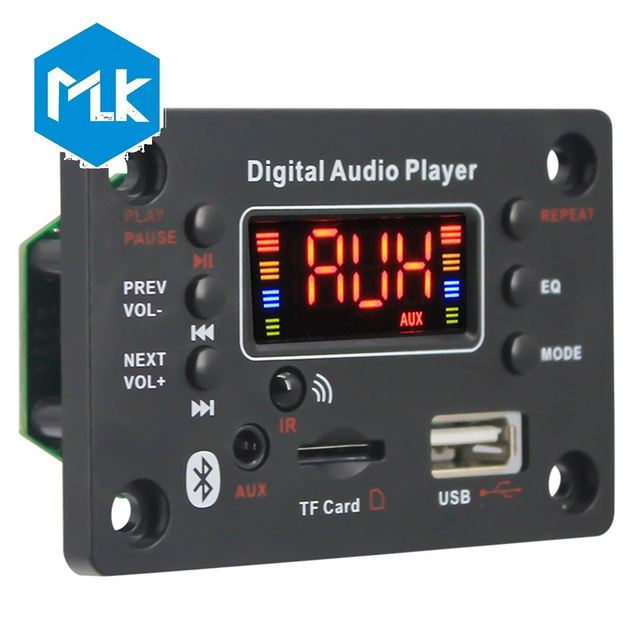 MLK  12V Wireless  5.0 MP3 WMA Decoder Board Car Audio USB TF FM Radio Module Color Screen MP3 Player Module