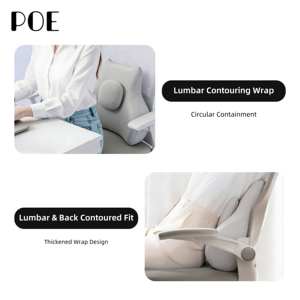 Support lombaire ergonomique en mousse à mémoire de forme <span class=keywords><strong>pour</strong></span> voiture et bureau, couleur personnalisable, logo amovible, lavable, design tricoté, longue durée de vie - Product Image 2