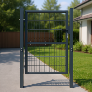 Portail de clôture gris anthracite 41,7x82,7 pouces, à ouverture manuelle, extérieur durable, revêtement poudré, design minimaliste - Product Image 3