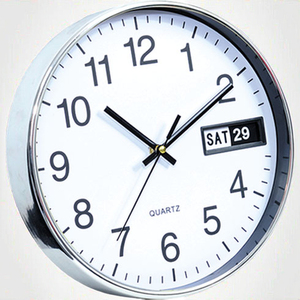 <span class=keywords><strong>Horloge</strong></span> murale ronde en plastique au design simple <span class=keywords><strong>avec</strong></span> <span class=keywords><strong>date</strong></span> <span class=keywords><strong>et</strong></span> <span class=keywords><strong>jour</strong></span>, cadeau de décoration intérieure - Product Image 4