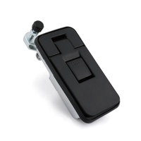 Verrou à ressort à bouton-poussoir en alliage de zinc MS726-1 noir pour camion et camping-car