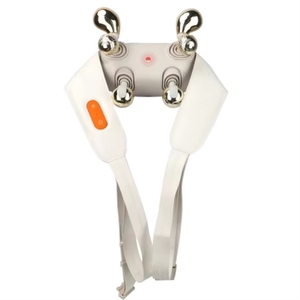 Masajeador de Cuello y Hombros Mejorado con Cabezal de Masaje de Tela Elástica de PU <span class=keywords><strong>Superior</strong></span>, Rotación de 360°, Calentamiento Shiatsu, Amasamiento 3D y Control de Velocidad - Product Image 1