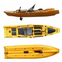 Moteur électrique de pêche à la traîne à pédales pour une personne, 12,5 pieds, en plastique HDPE, avec un siège, une hélice et un flotteur