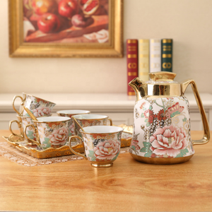Hot Sale Nordic Living Room Home Decors Flower Pattern Water Cup Set Porcelain Coffee <b>Tea</b> Cup Sets - Product Image 3