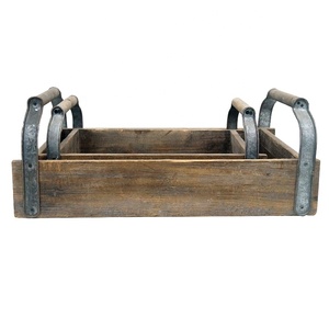 Luckywind <span class=keywords><strong>Vecchia</strong></span> Casa Colonica Barnwood Tablett Decorativo Rustico Vassoio Realizzata al 100% Autentico Legno di Recupero - Product Image 2