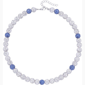 Collar con cuentas brillantes de béisbol de 18 pulgadas y 20 pulgadas para hombre, colección de hielo, collar de diamantes de imitación de béisbol azul en polvo, colores seleccionados del equipo - Product Image 3