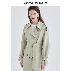 VEGA CHANG 2025 осенний Новый небольшой средней длины Свободный Повседневный плащ в британском стиле Женский Тренч - Product Image 3