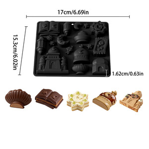 Moules en silicone <span class=keywords><strong>Eid</strong></span> <span class=keywords><strong>Mubarak</strong></span> à 17 cavités, thème Ramadan, avec motifs de mosquée, lune, étoile, Coran et lanterne, pour <span class=keywords><strong>chocolat</strong></span>, bonbons et gelée - Product Image 3