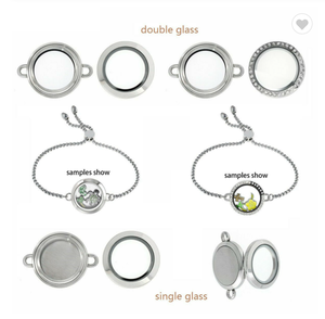 In stock ciondolo medaglione in vetro con memoria vivente galleggiante Multi-stile adatto al fascino vivente galleggiante - Product Image 2