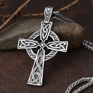 yunnique Celtic <b>Cross</b> Pendant Tibetan Silver Men's Necklace Gift Fashion Sweater <b>Chain</b> - Product Image 1