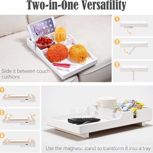Wooden Armrest Tray Solid Wood Multi Purpose Storage Box For Living <b>Room</b> Home Use - Product Image 5