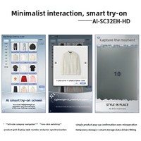 Nueva Pantalla Inteligente con IA de 27/32 Pulgadas, 1080P, Táctil, de Alta Definición, para Pruebas de Ropa y Publicidad, Color Negro