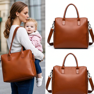 <span class=keywords><strong>Sac</strong></span> à couches en cuir vegan marron <span class=keywords><strong>fait</strong></span> <span class=keywords><strong>main</strong></span> vintage pour maman <span class=keywords><strong>sac</strong></span> à couches pour nouveau-né avec matelas à langer et étui à sucette - Product Image 6