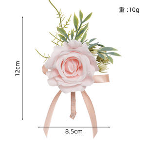 Pulsera <span class=keywords><strong>de</strong></span> Flores Artificiales Personalizada para Boda, Graduación, Día <span class=keywords><strong>de</strong></span> San Valentín, Pascua, en Azul, Rosa <span class=keywords><strong>y</strong></span> Rojo, con Cinta para Novia <span class=keywords><strong>y</strong></span> Damas <span class=keywords><strong>de</strong></span> Honor - Product Image 5