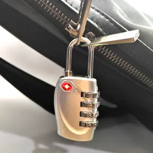 Cadeado de segurança tsa com 4 dígitos, cadeado de segurança para malas de viagem, combinação de liga de zinco com senha de código