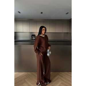 ชุดวอร์มกันลมระบายอากาศได้ดี สีน้ำตาล แบรนด์ Kassel สำหรับออกกำลังกาย ทรงเข้ารูป เหมาะสำหรับฤดูหนาว พิมพ์ลายแบบ Sublimation มีไซส์พลัสไซส์ ชุด 2 ชิ้น - Product Image 2