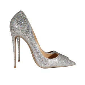 Sexy Stiletto <b>Shoes</b> Women's Wedding Party Pointed Toe Silver <b>Glitter</b> Lightweight Breathable High Heels Pumps Summer Large Size - Product Image 6