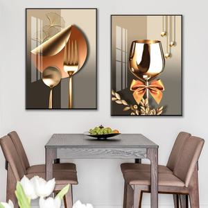 Cuadro de Porcelana de Cristal para Pared de Restaurante, Estilo Simple y de Lujo, Decoración para el Hogar, Pintura Abstracta - Product Image 3