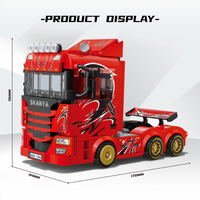 SEMBO MOC Camion lourd télécommandé technique à l'échelle 1:18, modèle de construction, jouet éducatif DIY