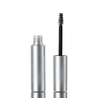 Vente en gros Tube de mascara cylindrique vide en plastique argenté de 8ml avec brosse noire rotative pour usage cosmétique