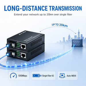 Convertidor de Medios Fast Ethernet ZTRS 10/100M, Fibra Única SC 20km, Sin Gestión, Plug and Play, para Cámara IP, Acceso a Banda Ancha - Product Image 6