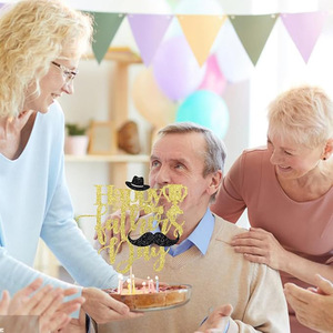 Set <span class=keywords><strong>de</strong></span> Decoración para <span class=keywords><strong>Pastel</strong></span> del Día del Padre: Collar <span class=keywords><strong>de</strong></span> <span class=keywords><strong>Pastel</strong></span> con Letras y Bigote, Adornos para <span class=keywords><strong>Pastel</strong></span>, Suministros para Fiestas y Reuniones Masculinas - Product Image 3
