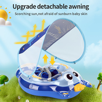 Swimbobo Bouée de natation gonflable pour bébé et enfant, nouvelle version améliorée avec sangle d'épaule, jouet aquatique pour piscine, anneau en PVC avec auvent