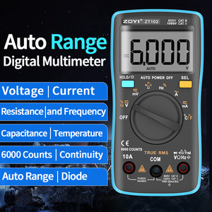 ZOYI ZT102 - Multímetro Digital Inteligente de Alta Precisión con Pantalla de 6000 Dígitos, True RMS, para Medir Voltaje, Corriente, Resistencia y Frecuencia - Product Image 1
