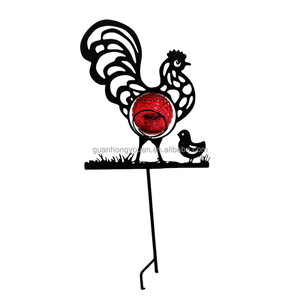 ไฟ LED ประดับสวนรูปไก่โลหะพลังแสงอาทิตย์รูปไก่สีสันสดใสสร้างบรรยากาศกลางแจ้งแบบเสียบปลั๊กตกแต่ง - Product Image 2