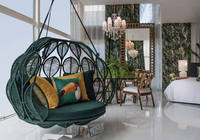 Chaise suspendue en forme d'œuf en métal, mobilier d'extérieur moderne personnalisé