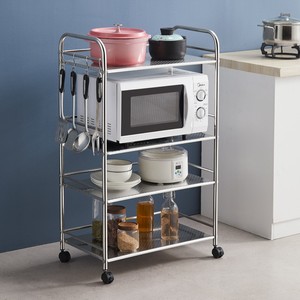 Étagère de rangement pour cuisine moderne minimaliste à 5 niveaux en acier inoxydable, <span class=keywords><strong>design</strong></span> portable et mobile, pour <span class=keywords><strong>micro</strong></span>-<span class=keywords><strong>ondes</strong></span> - Product Image 1