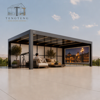 Pergola bioclimatique motorisée en aluminium de luxe pour l'extérieur, le jardin, la terrasse, la cour et les projets extérieurs personnalisés