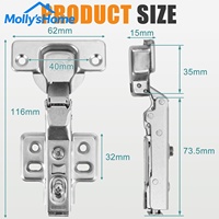 Charnières de porte d'armoire en acier inoxydable à fermeture douce réglables en 3D, charnières en forme de coupelle de 35 mm pour porte d'armoire de cuisine