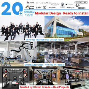 Custom Eco-Friendly Durable Barbershop Interior Design | Modern Barber Station Furniture <b>LED</b> <b>Mirror</b> | Hair Salon Display Cabinet - Product Image 2