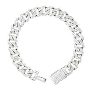Factory wholesale S925 Silver Full Inlaid Moissanite Double Row Arc Cuban <b>Bracelet</b> Full Diamond chilled Jewelry VVS Chain Gift - Product Image 6