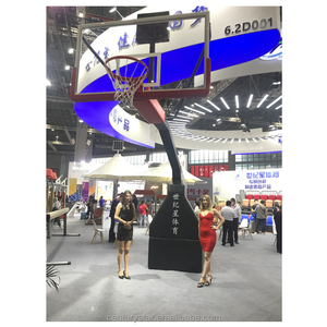 Equipamento de Basquete Suporte Elétrico Hidráulico Dobrável com Tabela de Vidro Temperado Century Star BS019 Aro de Aço HDPE - Product Image 5