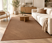 Tapis d'intérieur lavable en faux sisal à poils ras, antidérapant, texture naturelle, pour salon, chambre et décoration intérieure