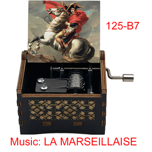 LA Marseillaise กล่องดนตรีมือหมุนทำจากไม้, กล่องดนตรีประจำชาติของฝรั่งเศสของที่ระลึกพิเศษสำหรับเพื่อนวันเกิดของขวัญคริสต์มาส - Product Image 6