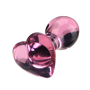 Niusida şifa kristalleri popo fiş taşlar cam pembe kalp cam popo anal plug - Product Image 3