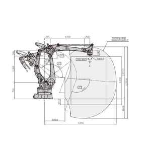 Robot de palettisation CP500L 500 kg |   4 axes |   Portée du bras de 3255 mm |   Très résistant |   Longue portée |   Haute vitesse |   Usage industriel |   E03 - Product Image 4