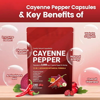 Capsules de piment de Cayenne en gélules molles, 240 unités, favorisant la santé des veines, du cœur et des vaisseaux sanguins, avec Vitamine E, D3+K2, Pépins de raisin, Hawthorne, Betterave, Berbérine