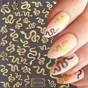 New Designs Gold Sliver Snake Blue Checkerboard Nail Accessories Grid Line Nail Charms Nail Art Stickers