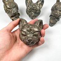 Offre de réduction Pierre Naturel Cristal Poli Sculptures Loup Pyrite Loup Crânes Têtes Pour Décoration