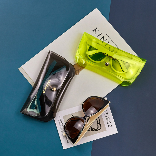 New Transparent Glasses Case Storage Unisex Boxes Sunglasses Eyeglasses Portable Packaging Yellow Blue Gray