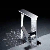 Robinet de lavabo en laiton brossé or, nouveau style 2026, à poignée unique, installation monotrou, anti-éclaboussures, anti-corrosion, mitigeur
