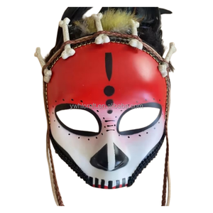 Masque de Sorcier HLC en Gros : Masque Magique Vaudou à Plumes Indiennes pour <span class=keywords><strong>Accessoire</strong></span> de Costume, Déguisement et Fêtes - Fabricant - Product Image 2