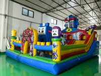 Château gonflable commercial Robot Warrior avec toboggan, parcours d'obstacles sur le thème des super avions, aire de jeux gonflable
